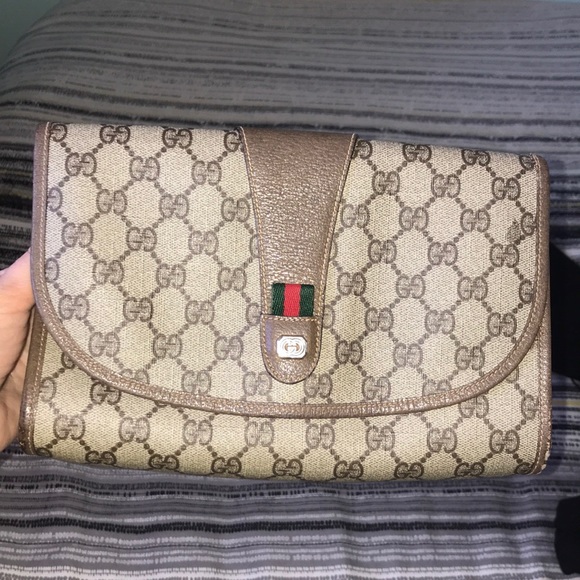 Authentic vintage Gucci Pouch with double G design